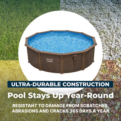 Bestway Hydrium 16’ x 52” Steel Wall Round Above Ground Swimming Pool Set - VMInnovations
