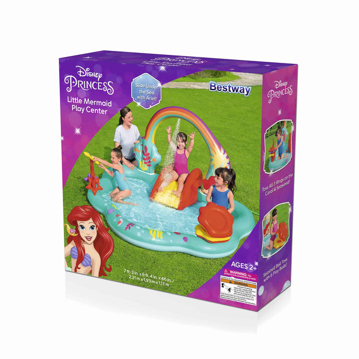 Disney Little Mermaid Inflatable Kids Water Play Center Backyard Pool (Open Box)