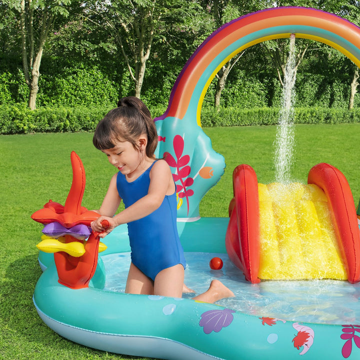 Disney Little Mermaid Inflatable Kids Water Play Center Backyard Pool (Open Box)
