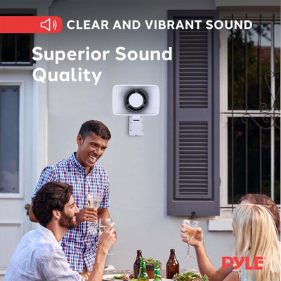 Pyle PHSP5 8" 65W 8-Ohm Indoor & Outdoor PA Horn Speaker 65 Watts, White