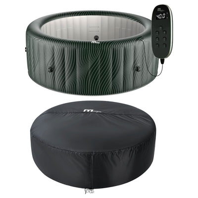 MSpa Round Inflatable Spa, 4 to 6 Person Hot Tub w/ LED & Energy Efficient Cover - VMInnovations