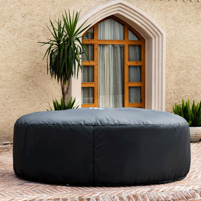 MSpa Round Inflatable Spa, 4 to 6 Person Hot Tub w/ LED & Energy Efficient Cover - VMInnovations