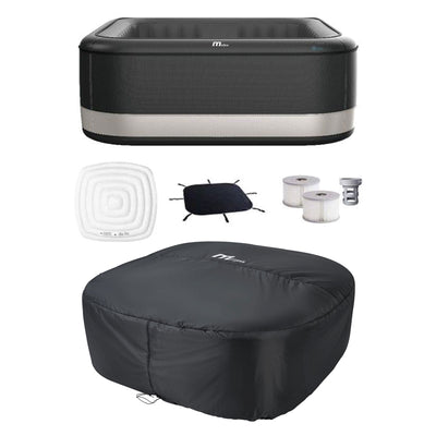 MSpa Square Inflatable Bubble Spa, 6 Person Hot Tub with Energy Efficient Cover - VMInnovations