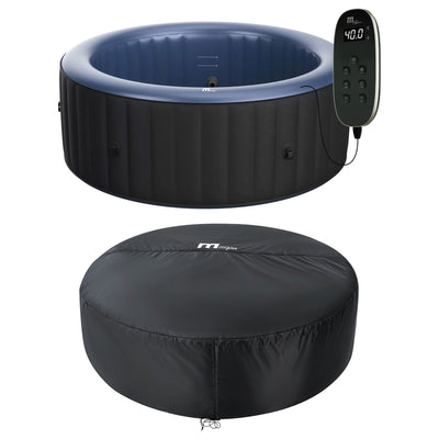 MSpa Bergen Round Inflatable Spa, 4 to 6 Person Hot Tub & Energy Efficient Cover