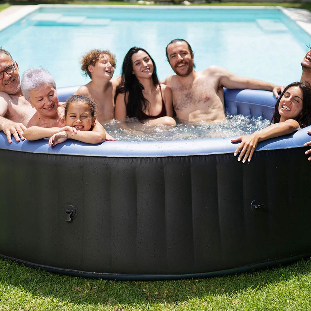 MSpa Bergen Round Inflatable Spa, 4 to 6 Person Hot Tub & Energy Efficient Cover