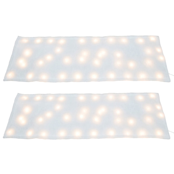 ProductWorks 2 Pack Pre-Lit Snow Cover Blanket Holiday Decoration, 60" x 15"