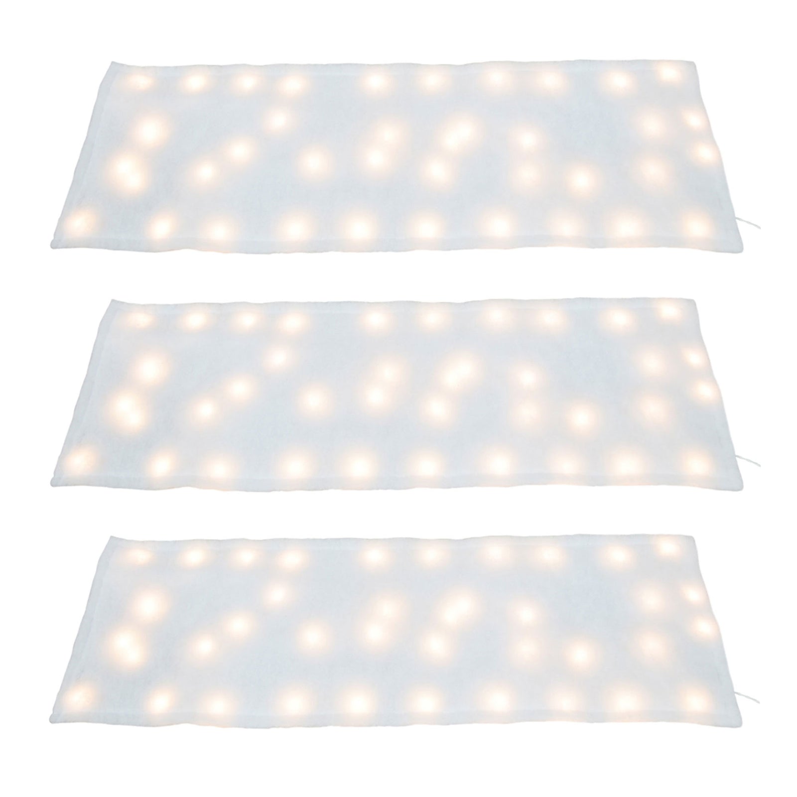 ProductWorks 3 Pack Pre-Lit Snow Cover Blanket Holiday Decoration, 60" x 15" - VMInnovations