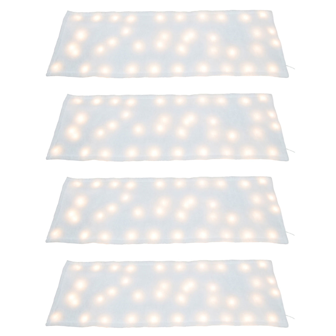 ProductWorks 4 Pack Pre-Lit Snow Cover Blanket Holiday Decoration, 60" x 15"