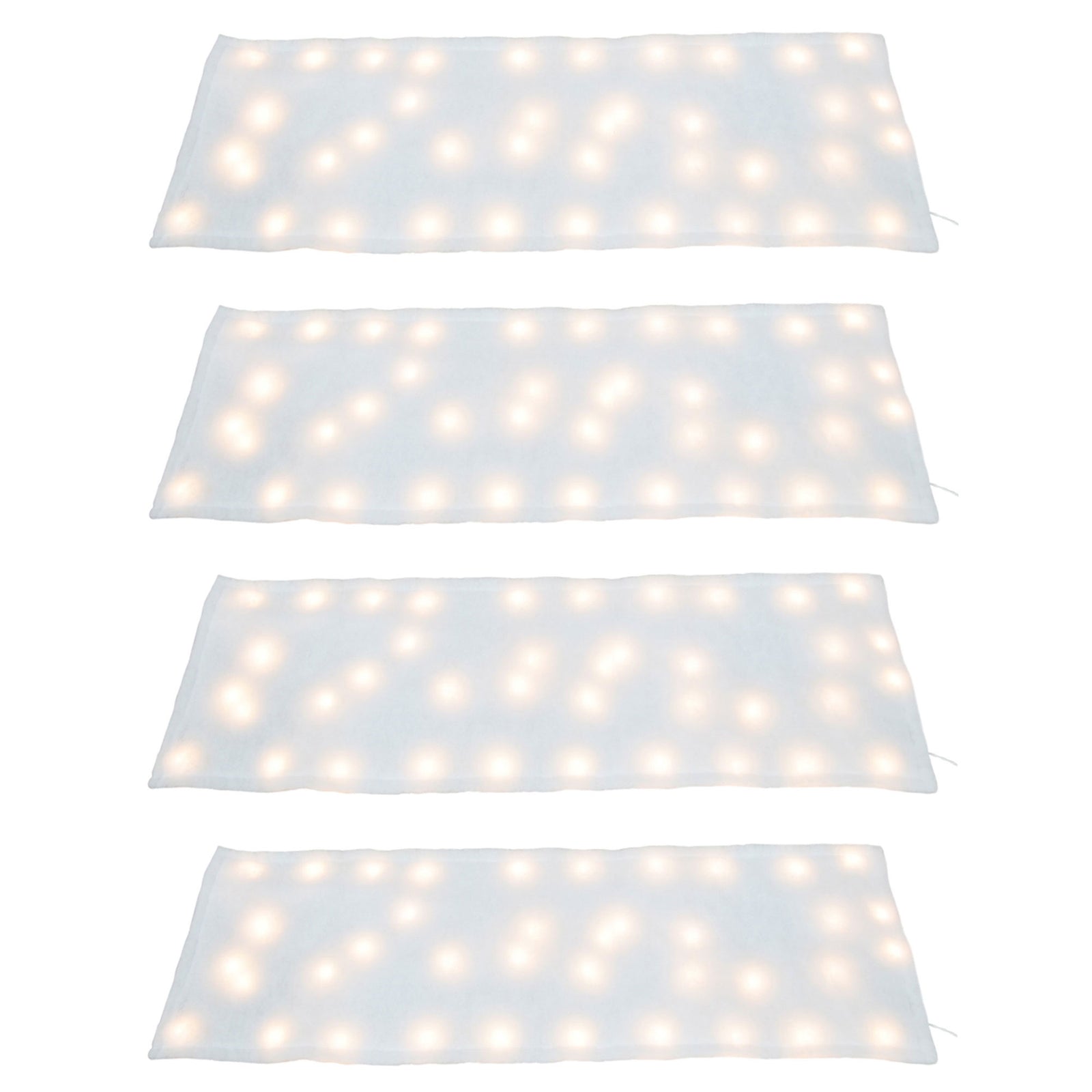 ProductWorks 4 Pack Pre-Lit Snow Cover Blanket Holiday Decoration, 60" x 15" - VMInnovations