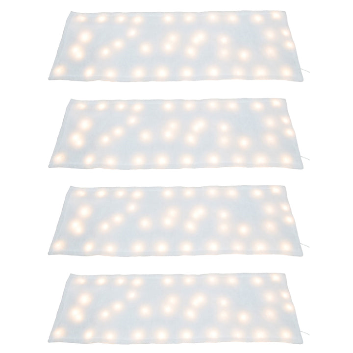 ProductWorks 4 Pack Pre-Lit Snow Cover Blanket Holiday Decoration, 60" x 15"