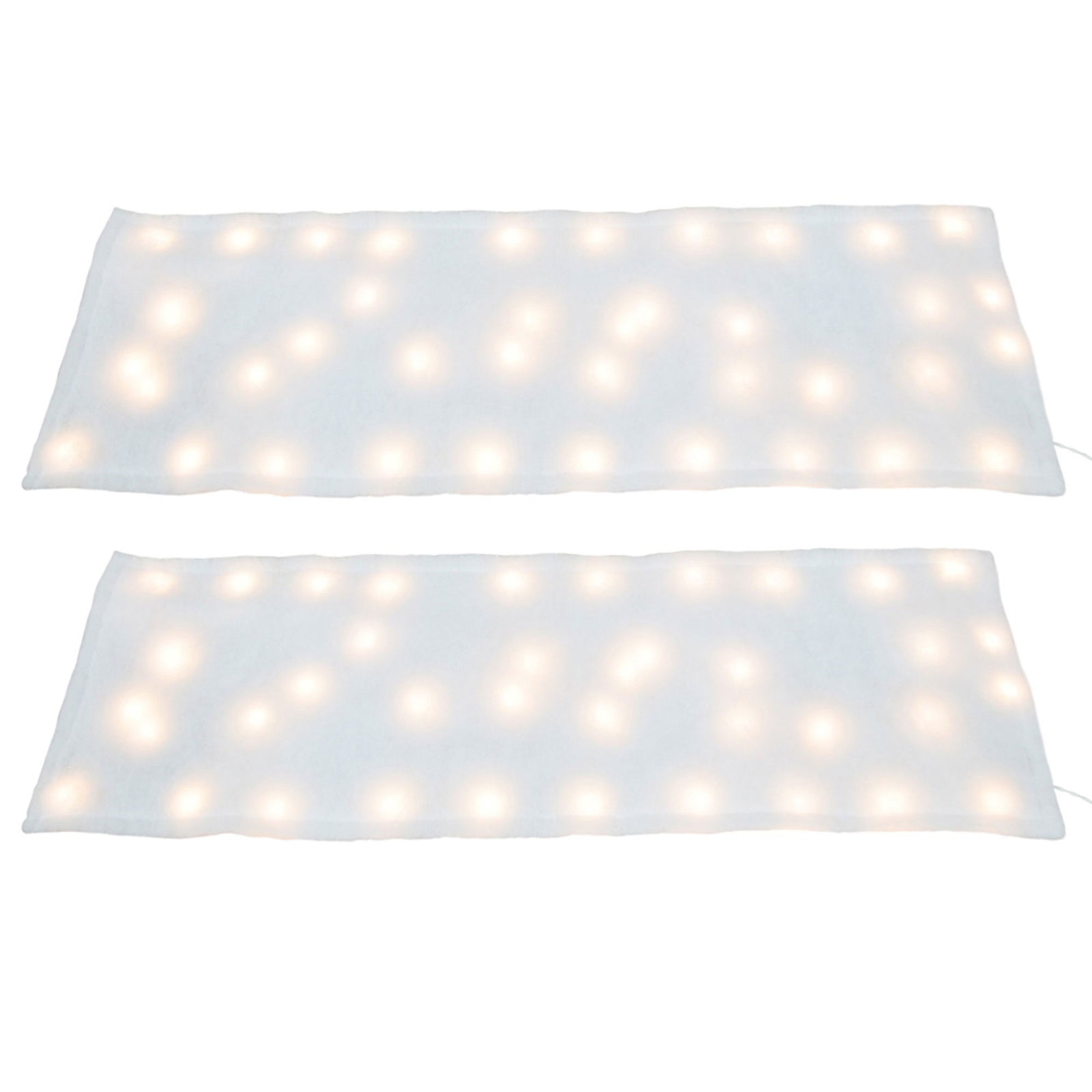 ProductWorks 2 Pack Pre-Lit Snow Cover Blanket Holiday Decoration, 48" x 15" - VMInnovations