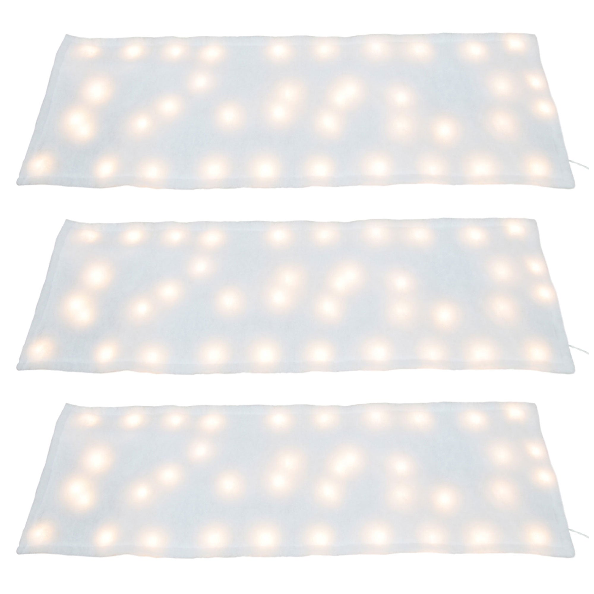ProductWorks 3 Pack Pre-Lit Snow Cover Blanket Holiday Decoration, 48" x 15"
