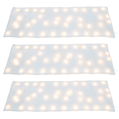 ProductWorks 3 Pack Pre-Lit Snow Cover Blanket Holiday Decoration, 48" x 15"