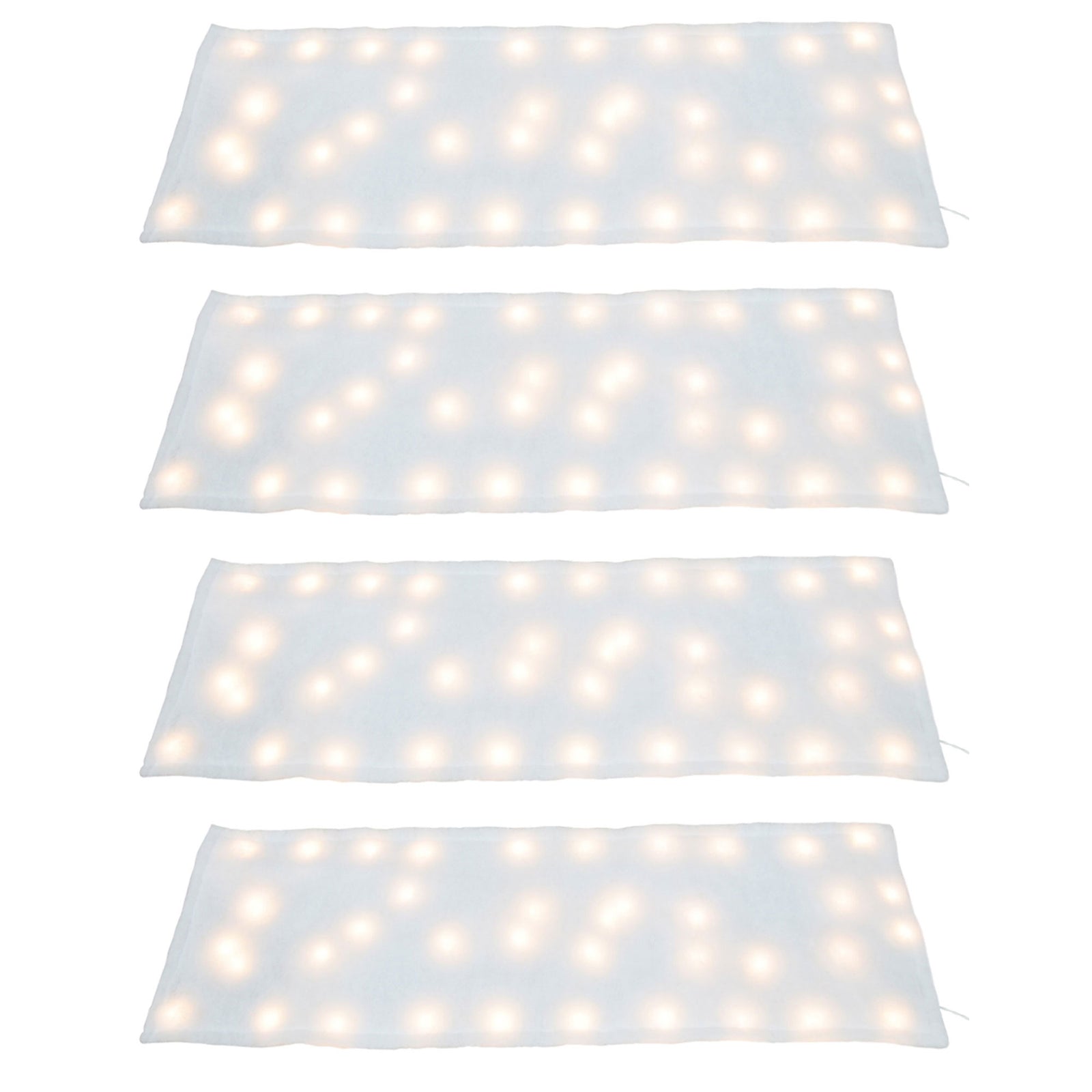 ProductWorks 4 Pack Pre-Lit Snow Cover Blanket Holiday Decoration, 48" x 15" - VMInnovations