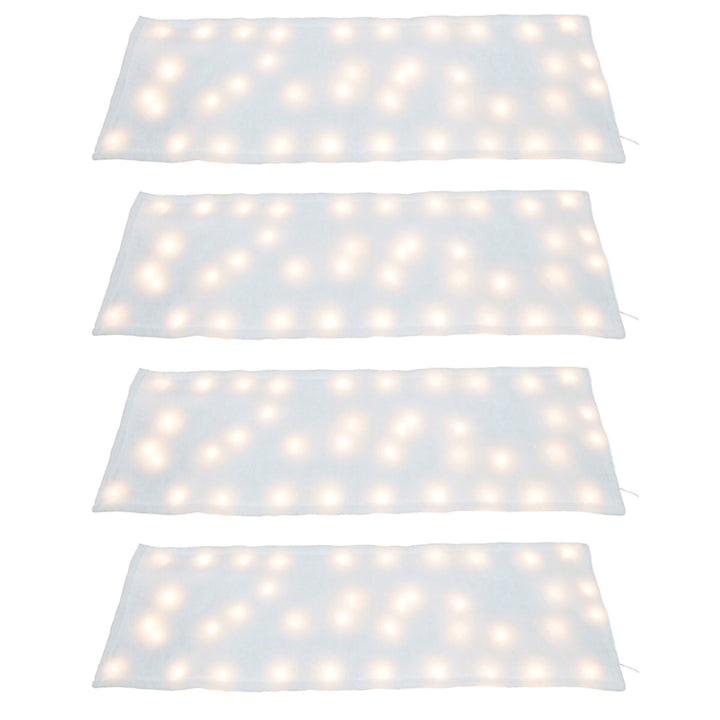 ProductWorks 4 Pack Pre-Lit Snow Cover Blanket Holiday Decoration, 48" x 15"