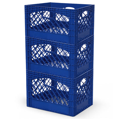 Juggernaut Storage 3-Pack Crate for Office Storage & Classroom Organization,Blue