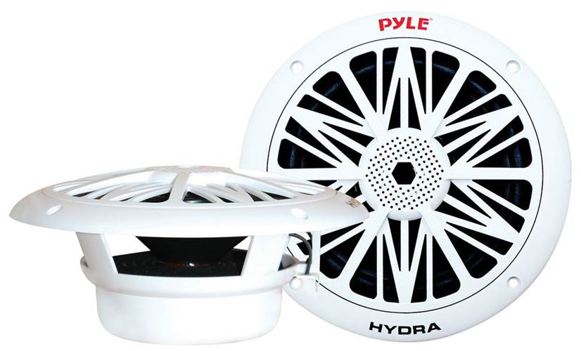 Pyle PLMR82 8" 300W 2-Way Waterproof Marine Boat Outdoor Speakers, White, Pair