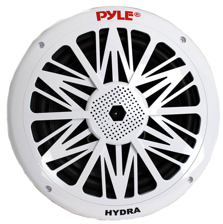 Pyle PLMR82 8" 300W 2-Way Waterproof Marine Boat Outdoor Speakers, White, Pair