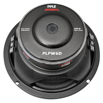 Pyle PLPW6D 6 Inch 600 Watt Dual 4 Ohm Car Audio Stereo Speaker Subwoofer, Black