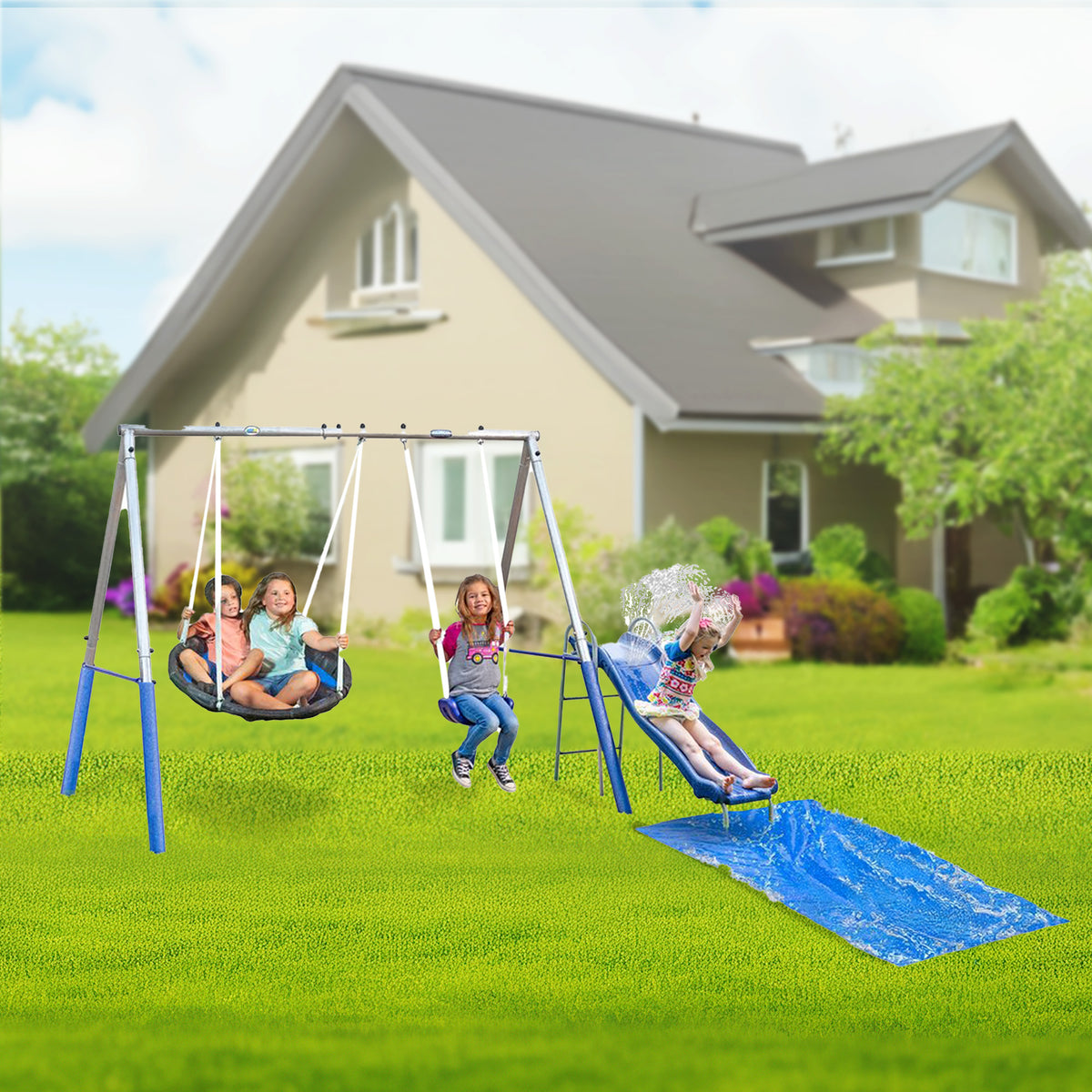 XDP Recreation Playtime w/ Water Slide, Super Disc Swing & Swing Seat (Open Box) - VMInnovations