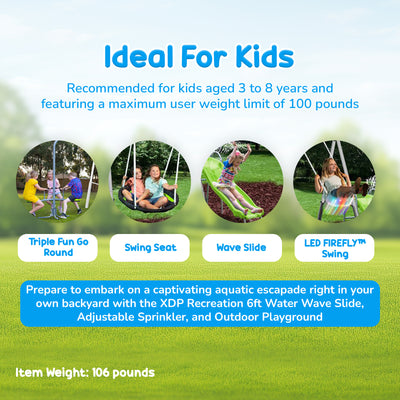 XDP Recreation Playground Park with Water Slide and Triple Fun Go Round - VMInnovations