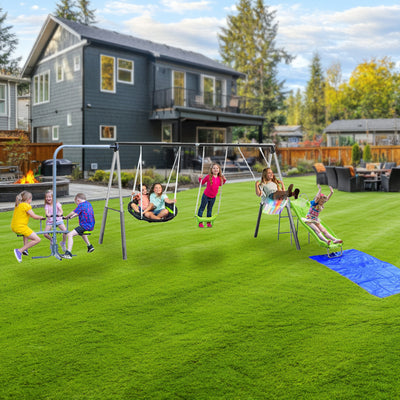 XDP Recreation Playground Park with Water Slide and Triple Fun Go Round - VMInnovations