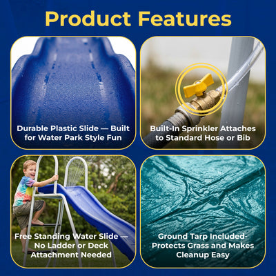 XDP Recreation 6 Foot Water Wave Slide Plus, Built In Adjustable Water Sprinkler