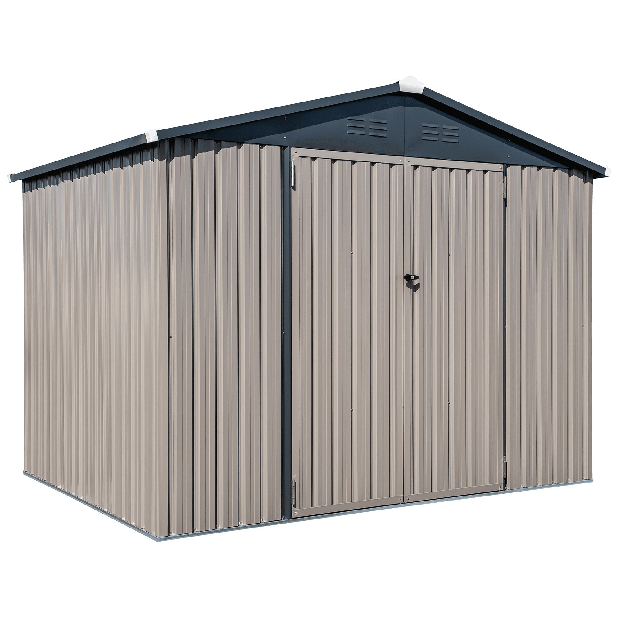COVER-IT Metal Lockable Storage Shed for Outdoor or Backyard Storage, 8' x 6' - VMInnovations