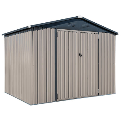 COVER-IT Metal Lockable Storage Shed for Outdoor or Backyard Storage, 8' x 6' - VMInnovations