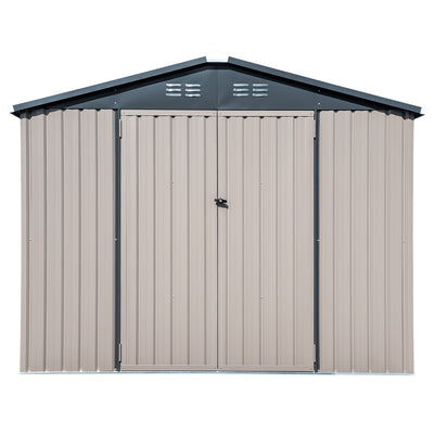 COVER-IT Metal Lockable Storage Shed for Outdoor or Backyard Storage, 8' x 6' - VMInnovations