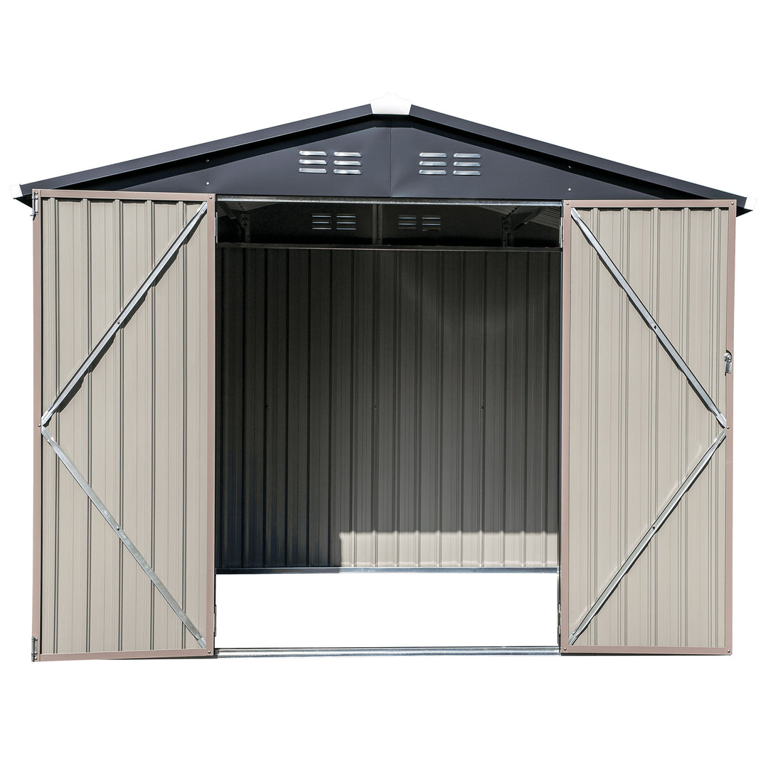 COVER-IT Metal Lockable Storage Shed for Outdoor or Backyard Storage, 8' x 6'