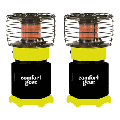 Comfort Gear 2 Pack 360 Degree Propane Heater, 7500 to 10000 BTU, Black/Yellow - VMInnovations