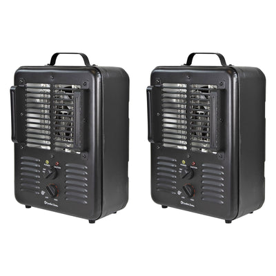 Comfort Zone 2 Pack 1500W Electric 3 Heat Utility Heater w/Thermostat, Black