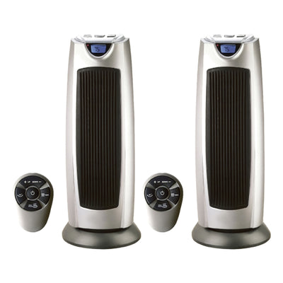 Geneva Industrial 2 Pack Ceramic Oscillating Tower Heater, 2 Setting with Remote - VMInnovations