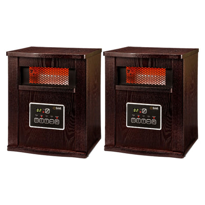 Geneva Industrial 2 Pack Infrared Quartz Wood Cabinet 3 Settings Space Heater - VMInnovations