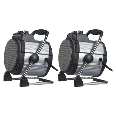 Geneva Industrial 2 Pack Portable Ceramic Heater 3 Setting Adjustable Thermostat
