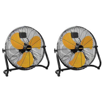 Master 2 Pack High Velocity Portable Industrial Metal Floor Fan, 20 Inch, Yellow - VMInnovations