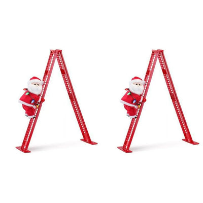 Mr. Christmas 2 Pack Animated Musical Climbing Santa Christmas Decoration, 17" - VMInnovations