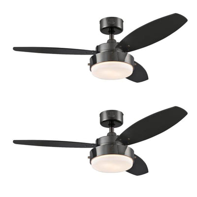 Westinghouse 2 Pack Alloy Ceiling Fan with LED Light and Reversible Blades, 42" - VMInnovations