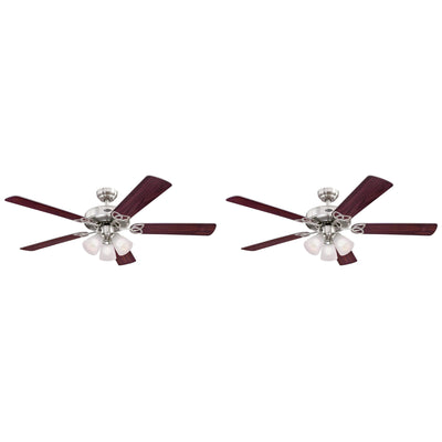 Westinghouse 2 Pack Vintage Ceiling Fan with Light Kit, 52 Inch, Brushed Nickel - VMInnovations