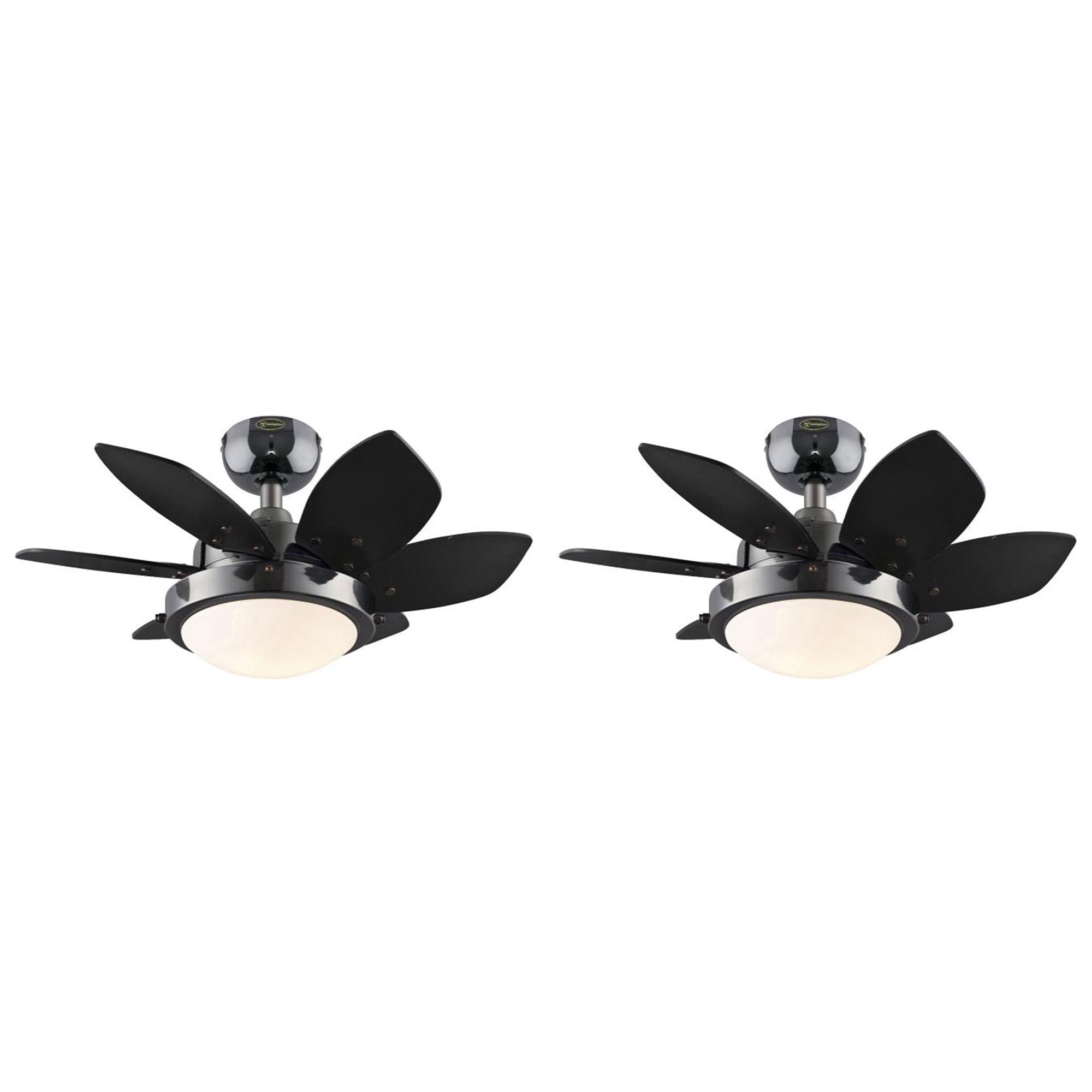 Westinghouse 2 Pack Quince 24" Reversible Ceiling Fan with LED Light, Black - VMInnovations