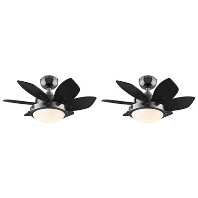 Westinghouse 2 Pack Quince 24" Reversible Ceiling Fan with LED Light, Black - VMInnovations