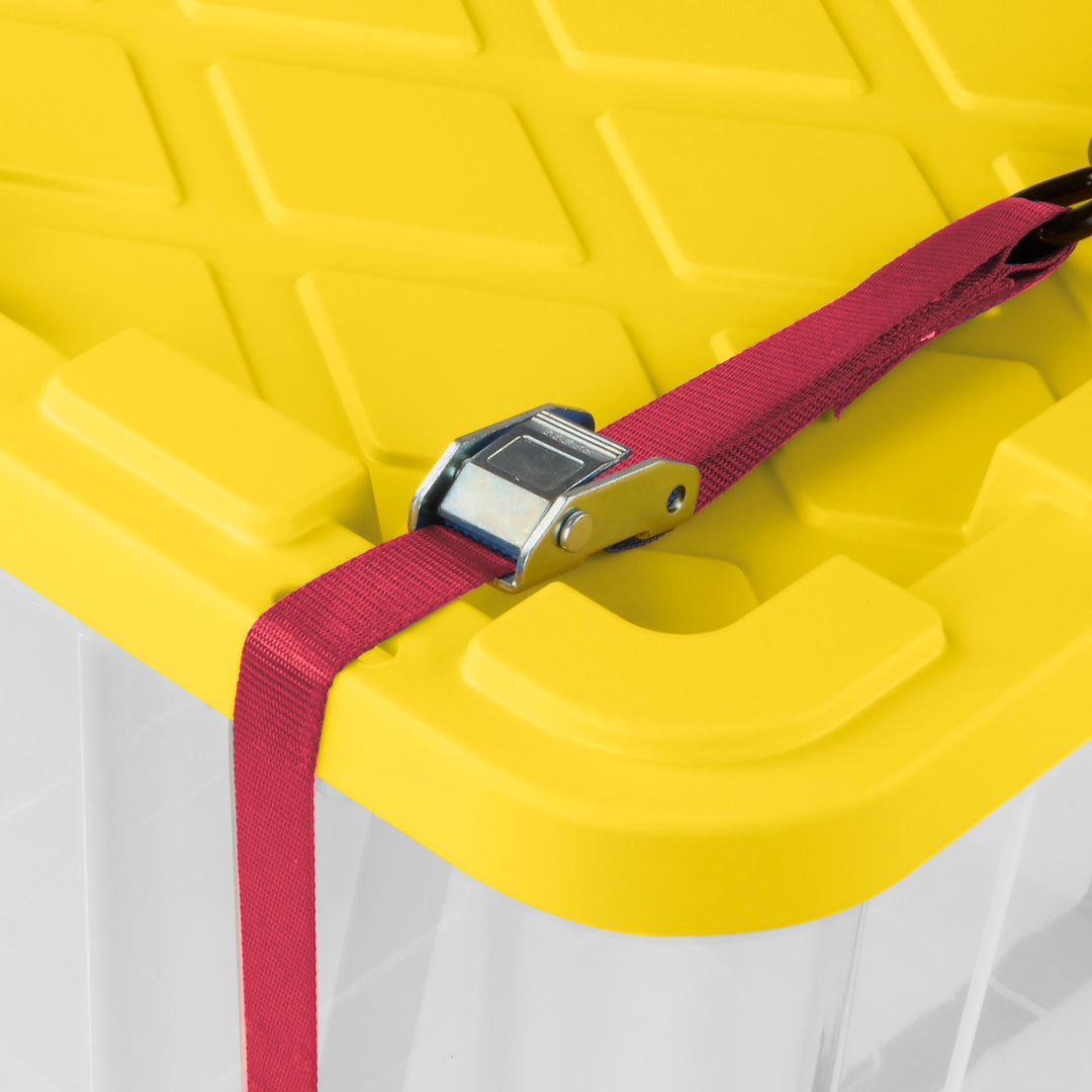 Sterilite Industrial Storage Box with Carrying Handles, 27 Gal, Yellow, 8 Pack - VMInnovations