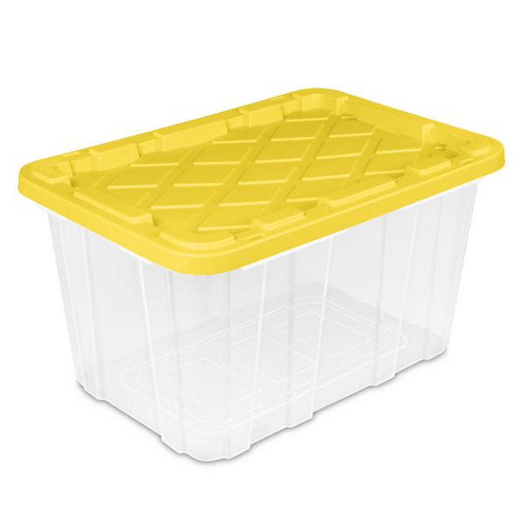 Sterilite Industrial Storage Box with Carrying Handles, 27 Gal, Yellow, 8 Pack