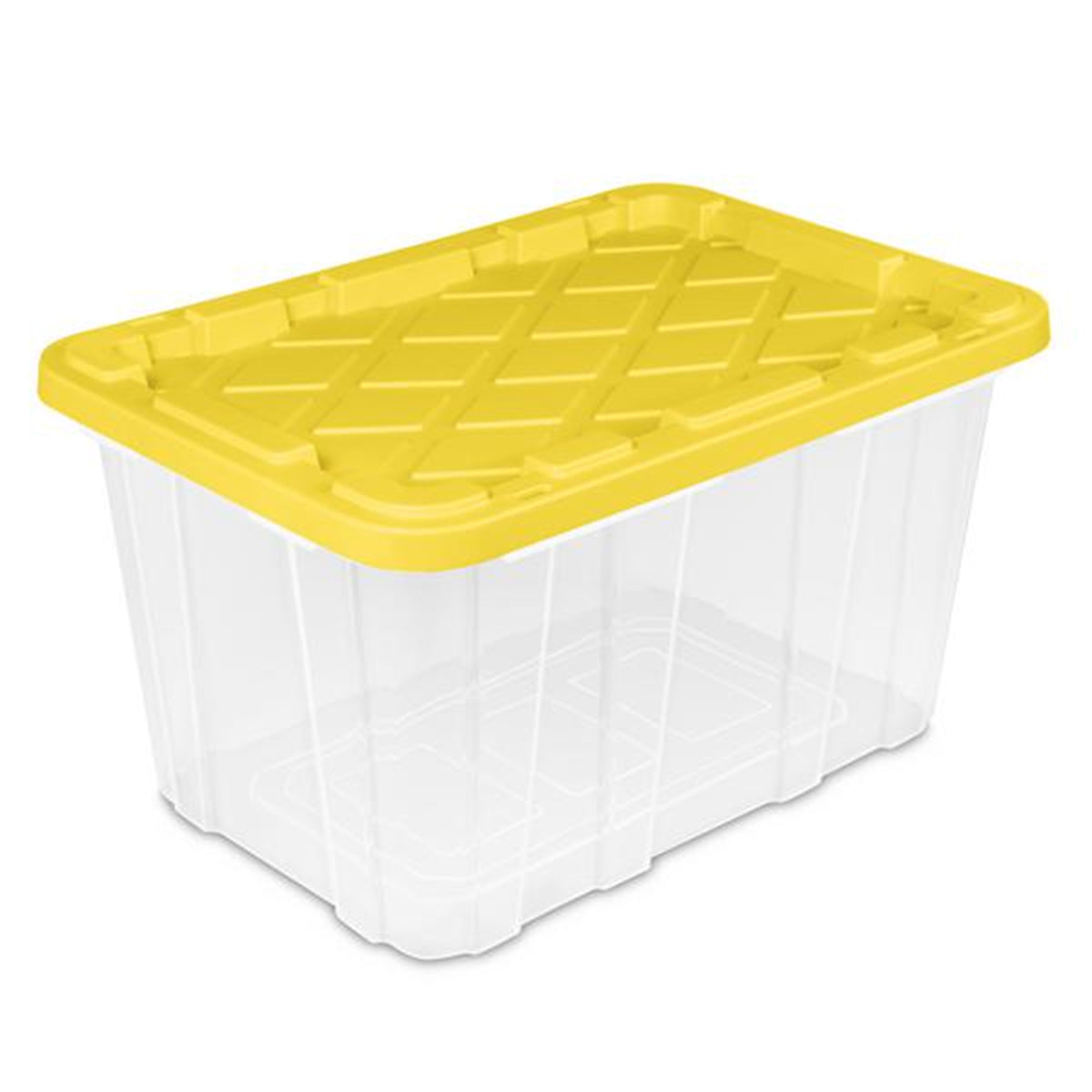 Sterilite Industrial Storage Box with Carrying Handles, 27 Gal, Yellow, 16 Pack