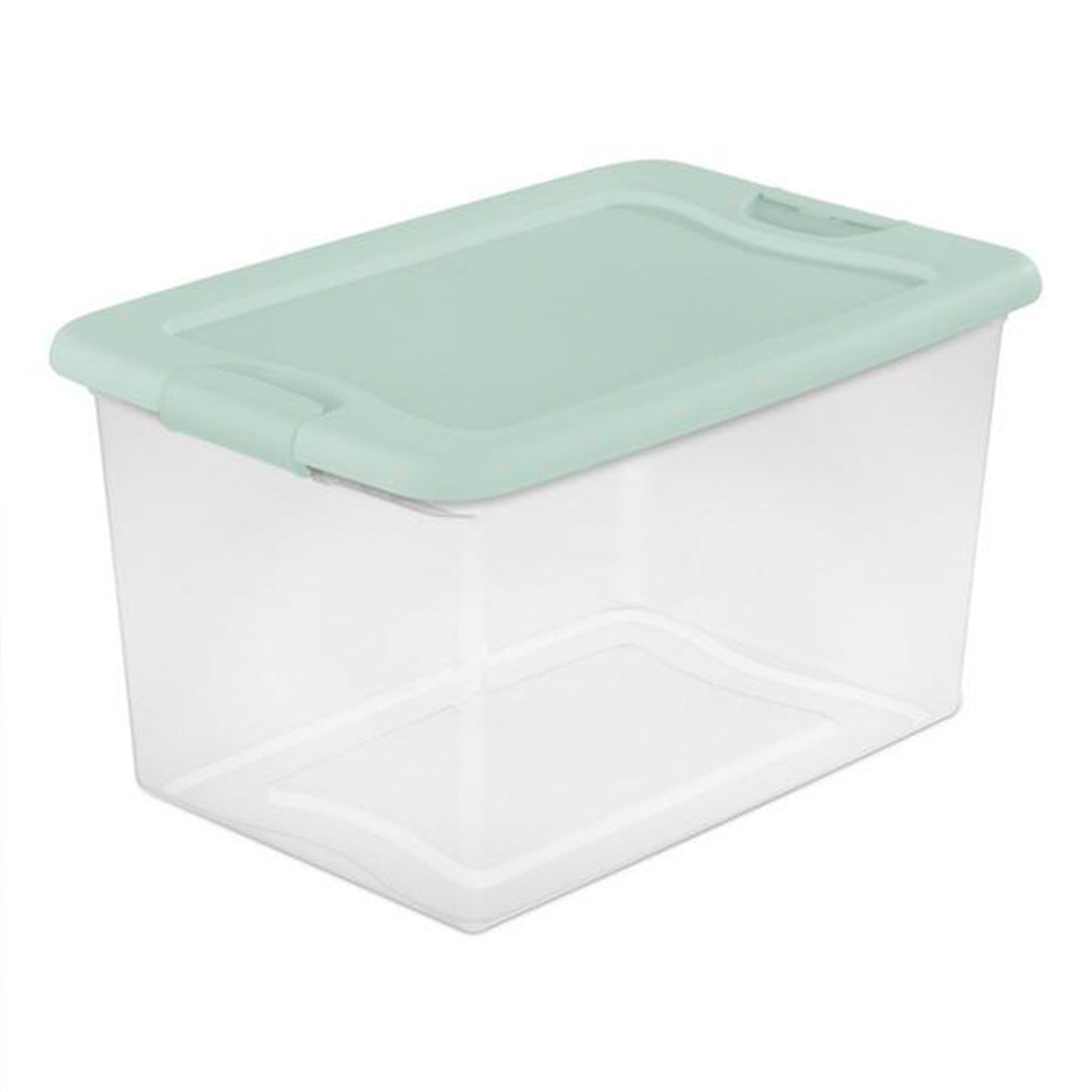 Sterilite 6 Pack 64 Qt Latching Box, Plastic Storage Bin with Lid, Mindful Mint