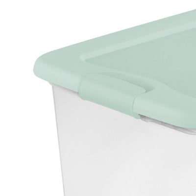 Sterilite 24 Pack 64 Qt Latching Box, Plastic Storage Bin with Lid, Mindful Mint