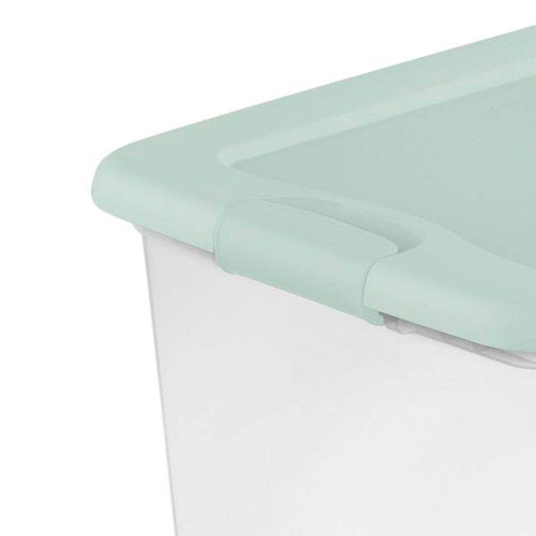 Sterilite 6 Pack 64 Qt Latching Box, Plastic Storage Bin with Lid, Mindful Mint - VMInnovations