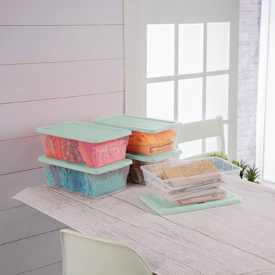 Sterilite 30 Pack 6 Quart Storage Box Stackable Bin with Lid, Plastic Container - VMInnovations