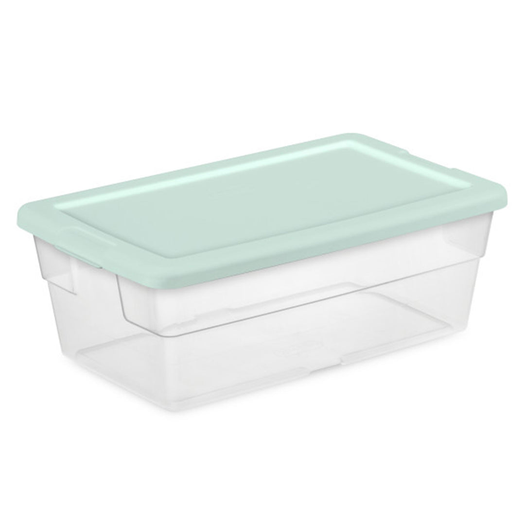 Sterilite 6 Quart Storage Box Stackable Bin with Lid, Plastic Container, 5 Pack